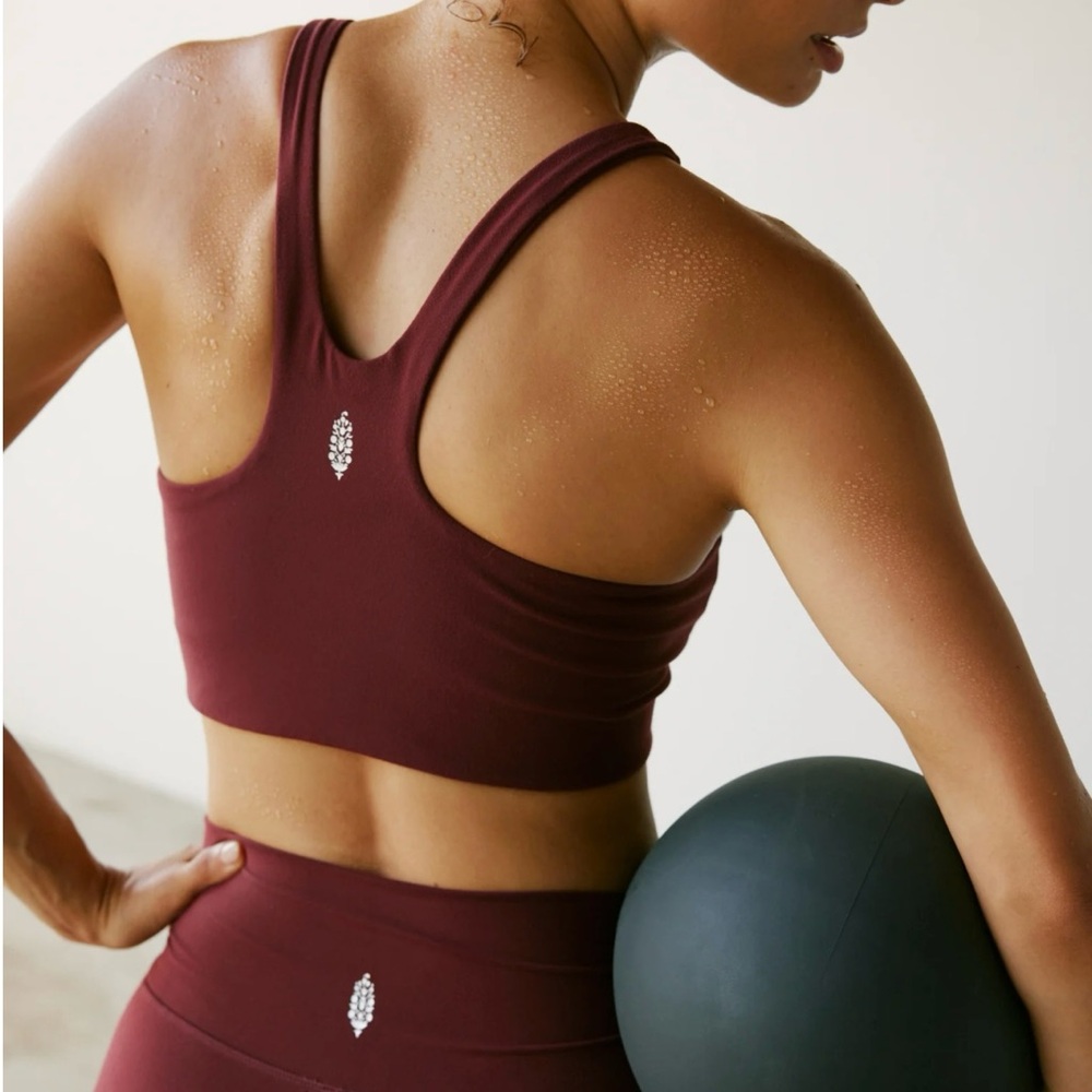 FP Movement by Free People Deep Burgundy Racerback Sports Bra